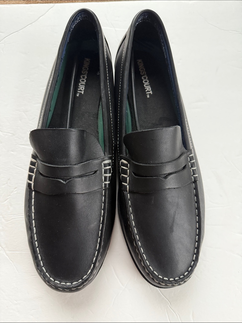 Men’s black penny loafers. New